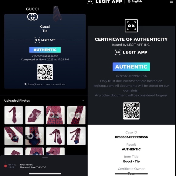 Gucci Mens Tie Silk Necktie Red Blue Authenticated - Picture 12 of 12